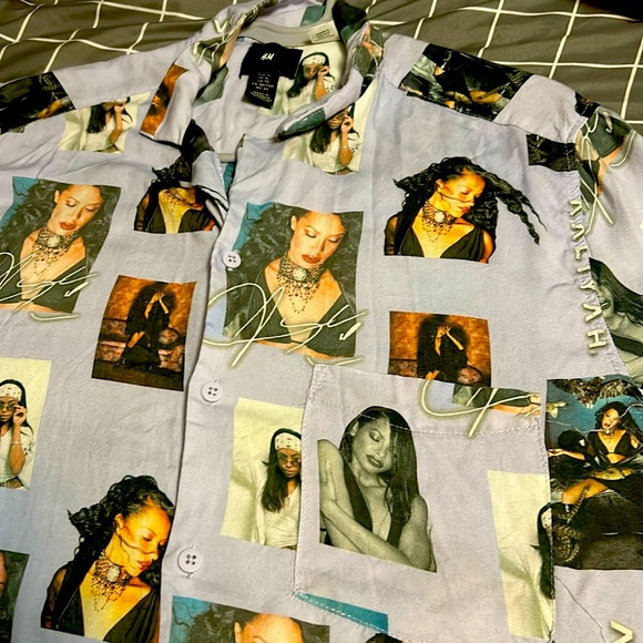 Aaliyah shirt by H&M s/s button down XL - Picture 2 of 4